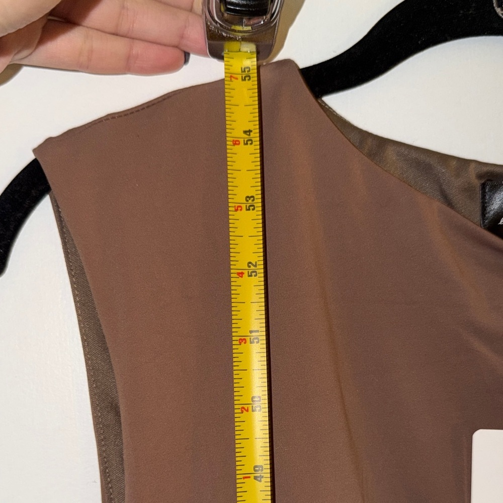 Bloomingdale's Line & Dot Tan Midi Dress - NWT Size Small - Picture 5 of 9